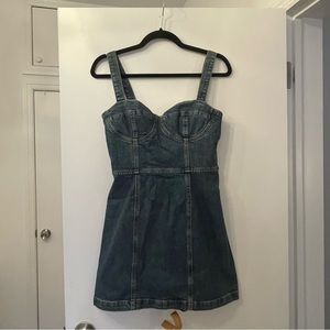 NWT Reformation Denim Bustier Dress